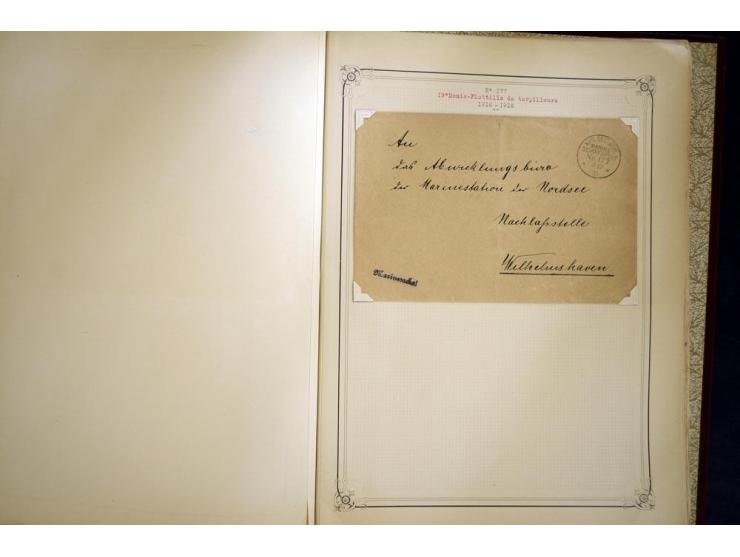 1914/1918, interessante Sammlung mit ca. 380 Briefen und Karten auf Albenblättern mit frz. Beschriftung, dabei bessere Nummer