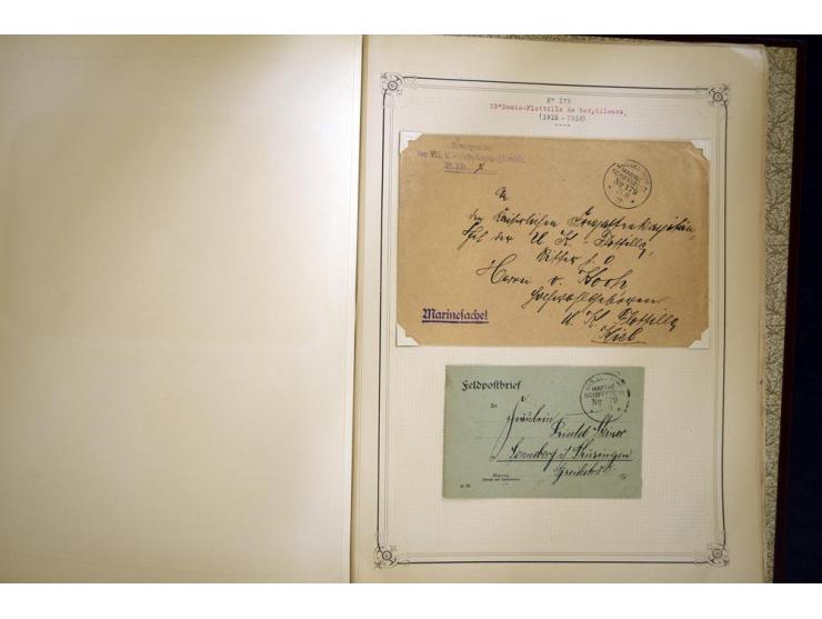 1914/1918, interessante Sammlung mit ca. 380 Briefen und Karten auf Albenblättern mit frz. Beschriftung, dabei bessere Nummer
