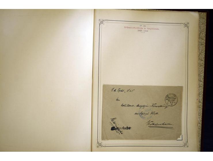 1914/1918, interessante Sammlung mit ca. 380 Briefen und Karten auf Albenblättern mit frz. Beschriftung, dabei bessere Nummer