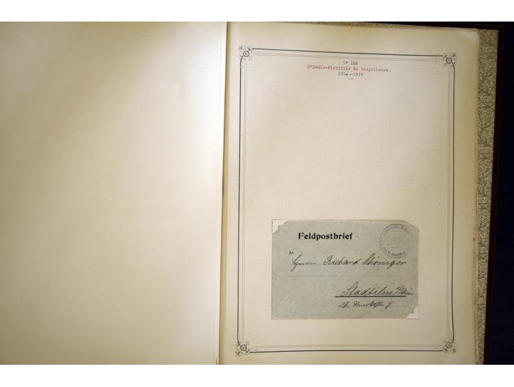 1914/1918, interessante Sammlung mit ca. 380 Briefen und Karten auf Albenblättern mit frz. Beschriftung, dabei bessere Nummer