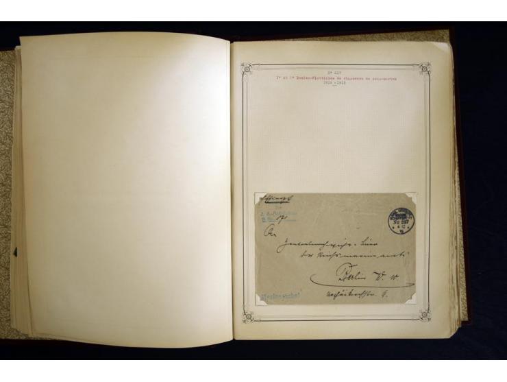 1914/1918, interessante Sammlung mit ca. 380 Briefen und Karten auf Albenblättern mit frz. Beschriftung, dabei bessere Nummer