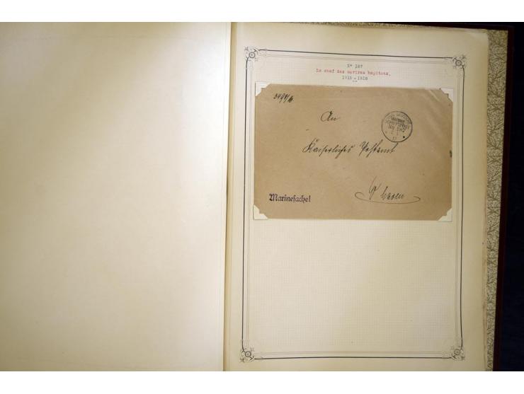 1914/1918, interessante Sammlung mit ca. 380 Briefen und Karten auf Albenblättern mit frz. Beschriftung, dabei bessere Nummer