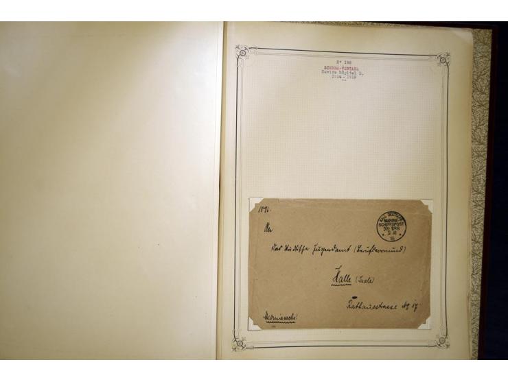 1914/1918, interessante Sammlung mit ca. 380 Briefen und Karten auf Albenblättern mit frz. Beschriftung, dabei bessere Nummer