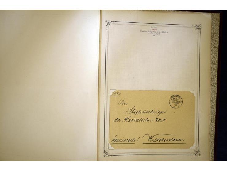 1914/1918, interessante Sammlung mit ca. 380 Briefen und Karten auf Albenblättern mit frz. Beschriftung, dabei bessere Nummer