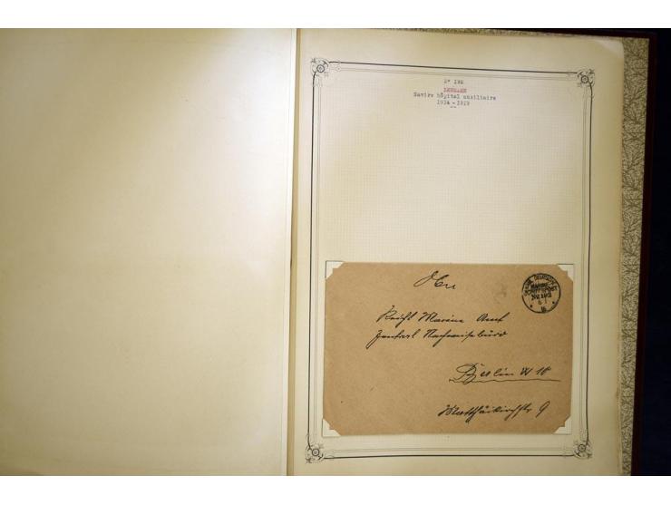 1914/1918, interessante Sammlung mit ca. 380 Briefen und Karten auf Albenblättern mit frz. Beschriftung, dabei bessere Nummer