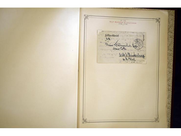 1914/1918, interessante Sammlung mit ca. 380 Briefen und Karten auf Albenblättern mit frz. Beschriftung, dabei bessere Nummer