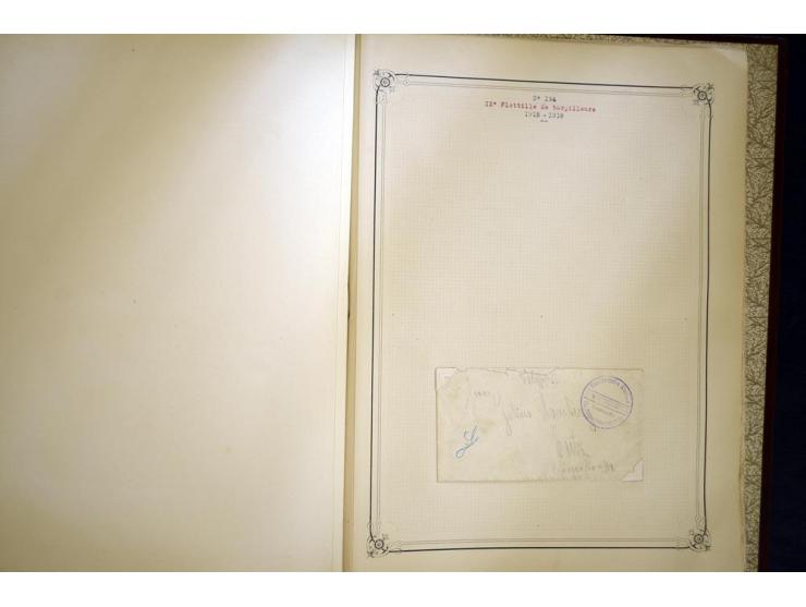 1914/1918, interessante Sammlung mit ca. 380 Briefen und Karten auf Albenblättern mit frz. Beschriftung, dabei bessere Nummer