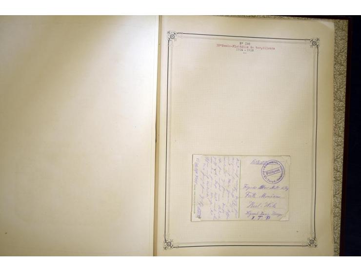 1914/1918, interessante Sammlung mit ca. 380 Briefen und Karten auf Albenblättern mit frz. Beschriftung, dabei bessere Nummer