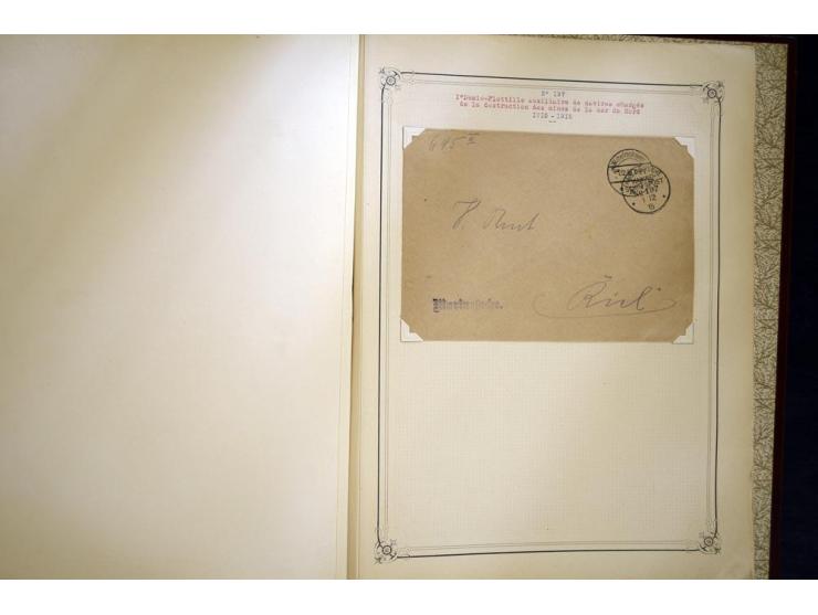 1914/1918, interessante Sammlung mit ca. 380 Briefen und Karten auf Albenblättern mit frz. Beschriftung, dabei bessere Nummer