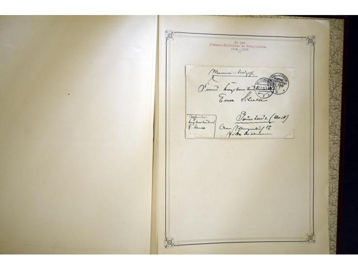 1914/1918, interessante Sammlung mit ca. 380 Briefen und Karten auf Albenblättern mit frz. Beschriftung, dabei bessere Nummer