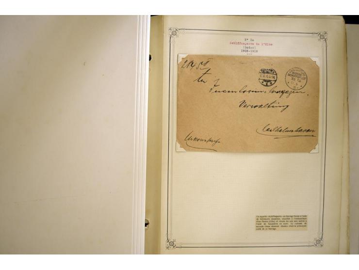 1914/1918, interessante Sammlung mit ca. 380 Briefen und Karten auf Albenblättern mit frz. Beschriftung, dabei bessere Nummer