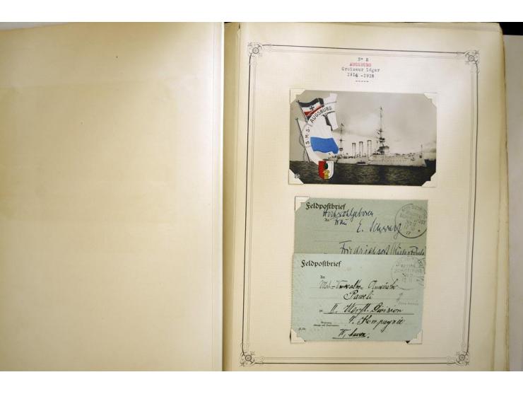 1914/1918, interessante Sammlung mit ca. 380 Briefen und Karten auf Albenblättern mit frz. Beschriftung, dabei bessere Nummer