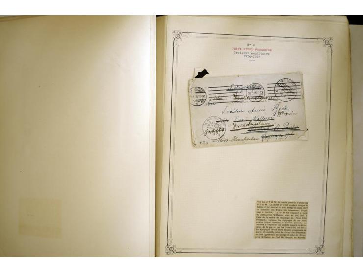 1914/1918, interessante Sammlung mit ca. 380 Briefen und Karten auf Albenblättern mit frz. Beschriftung, dabei bessere Nummer
