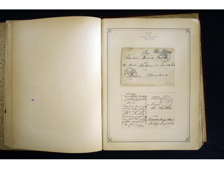 1914/1918, interessante Sammlung mit ca. 380 Briefen und Karten auf Albenblättern mit frz. Beschriftung, dabei bessere Nummer