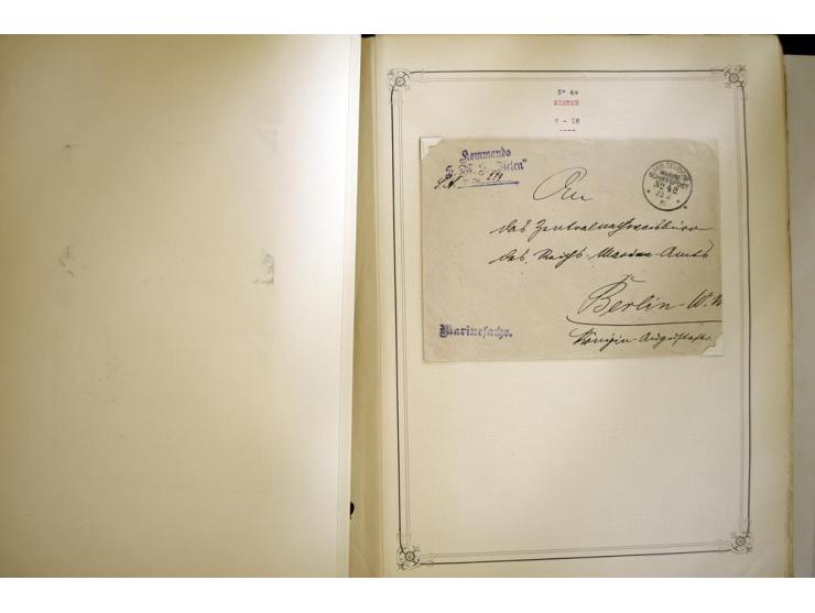 1914/1918, interessante Sammlung mit ca. 380 Briefen und Karten auf Albenblättern mit frz. Beschriftung, dabei bessere Nummer