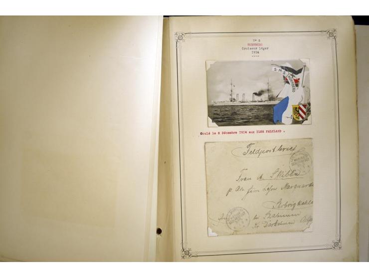 1914/1918, interessante Sammlung mit ca. 380 Briefen und Karten auf Albenblättern mit frz. Beschriftung, dabei bessere Nummer