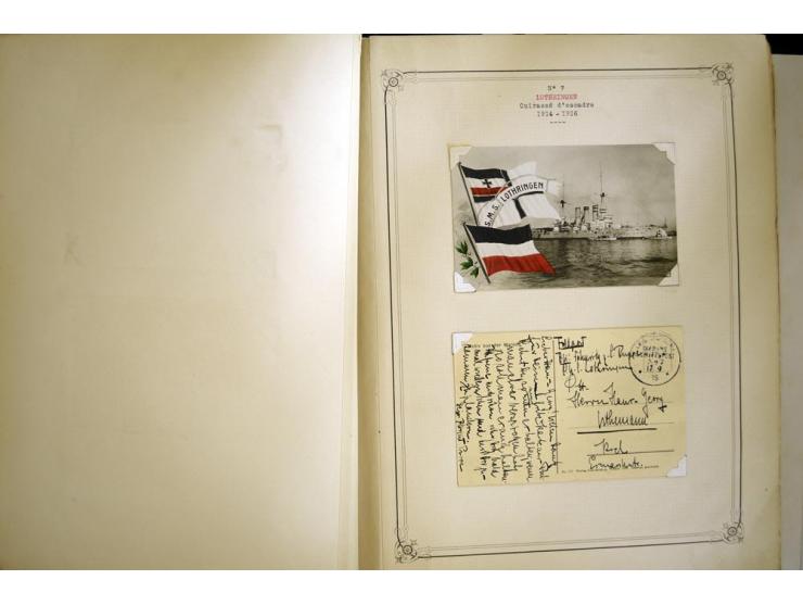 1914/1918, interessante Sammlung mit ca. 380 Briefen und Karten auf Albenblättern mit frz. Beschriftung, dabei bessere Nummer