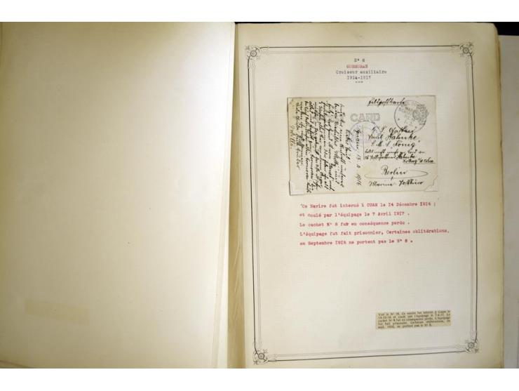 1914/1918, interessante Sammlung mit ca. 380 Briefen und Karten auf Albenblättern mit frz. Beschriftung, dabei bessere Nummer