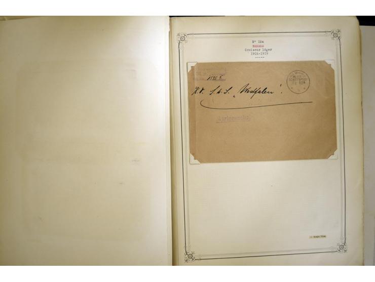1914/1918, interessante Sammlung mit ca. 380 Briefen und Karten auf Albenblättern mit frz. Beschriftung, dabei bessere Nummer