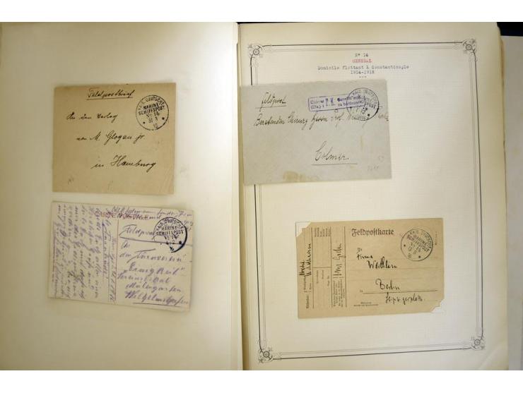 1914/1918, interessante Sammlung mit ca. 380 Briefen und Karten auf Albenblättern mit frz. Beschriftung, dabei bessere Nummer