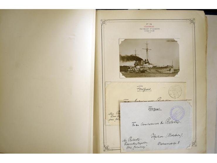 1914/1918, interessante Sammlung mit ca. 380 Briefen und Karten auf Albenblättern mit frz. Beschriftung, dabei bessere Nummer