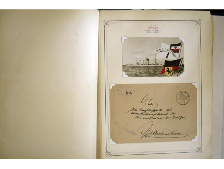 1914/1918, interessante Sammlung mit ca. 380 Briefen und Karten auf Albenblättern mit frz. Beschriftung, dabei bessere Nummer