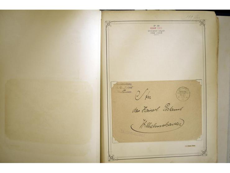 1914/1918, interessante Sammlung mit ca. 380 Briefen und Karten auf Albenblättern mit frz. Beschriftung, dabei bessere Nummer