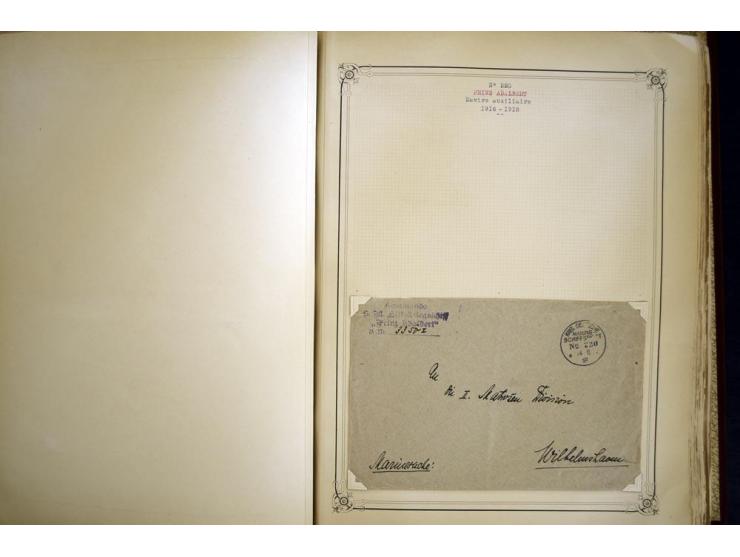 1914/1918, interessante Sammlung mit ca. 380 Briefen und Karten auf Albenblättern mit frz. Beschriftung, dabei bessere Nummer