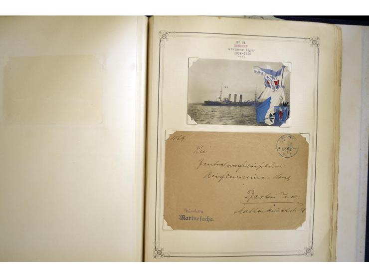 1914/1918, interessante Sammlung mit ca. 380 Briefen und Karten auf Albenblättern mit frz. Beschriftung, dabei bessere Nummer