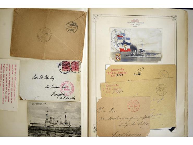1914/1918, interessante Sammlung mit ca. 380 Briefen und Karten auf Albenblättern mit frz. Beschriftung, dabei bessere Nummer