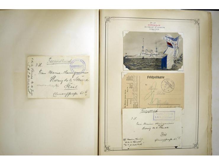 1914/1918, interessante Sammlung mit ca. 380 Briefen und Karten auf Albenblättern mit frz. Beschriftung, dabei bessere Nummer