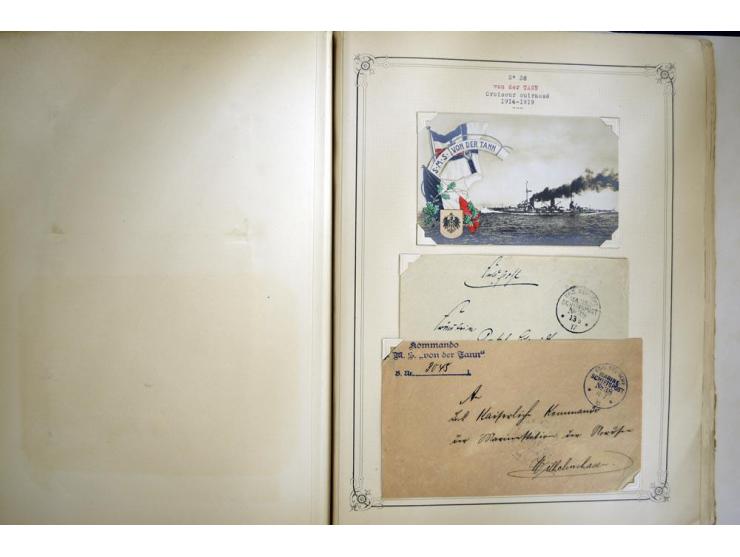 1914/1918, interessante Sammlung mit ca. 380 Briefen und Karten auf Albenblättern mit frz. Beschriftung, dabei bessere Nummer