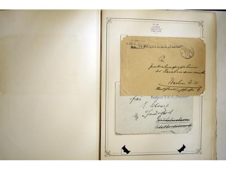 1914/1918, interessante Sammlung mit ca. 380 Briefen und Karten auf Albenblättern mit frz. Beschriftung, dabei bessere Nummer