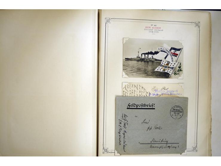 1914/1918, interessante Sammlung mit ca. 380 Briefen und Karten auf Albenblättern mit frz. Beschriftung, dabei bessere Nummer