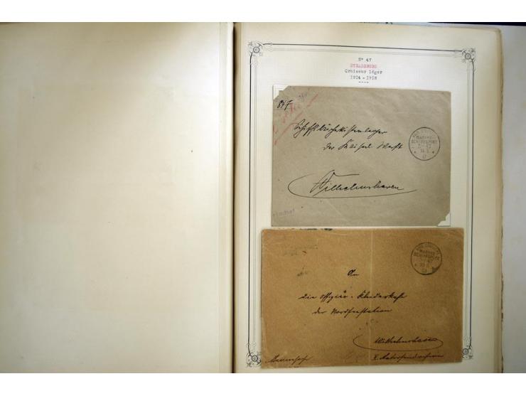 1914/1918, interessante Sammlung mit ca. 380 Briefen und Karten auf Albenblättern mit frz. Beschriftung, dabei bessere Nummer