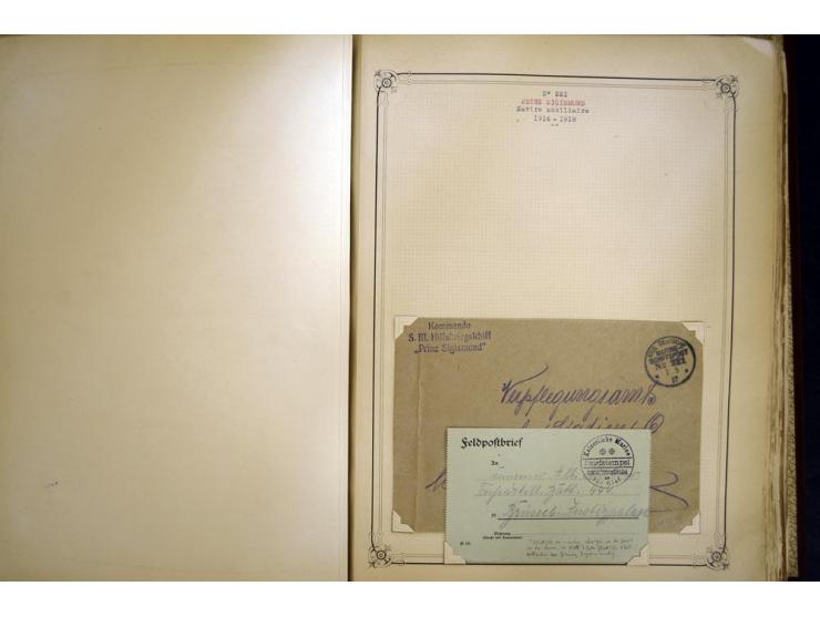 1914/1918, interessante Sammlung mit ca. 380 Briefen und Karten auf Albenblättern mit frz. Beschriftung, dabei bessere Nummer