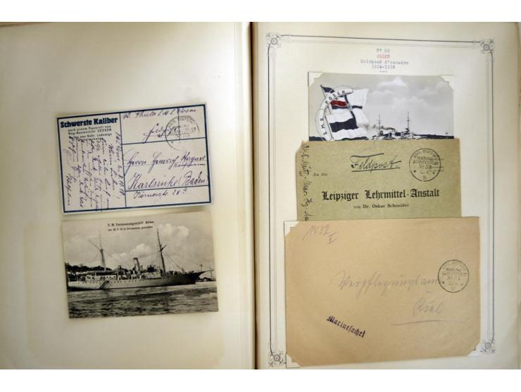 1914/1918, interessante Sammlung mit ca. 380 Briefen und Karten auf Albenblättern mit frz. Beschriftung, dabei bessere Nummer