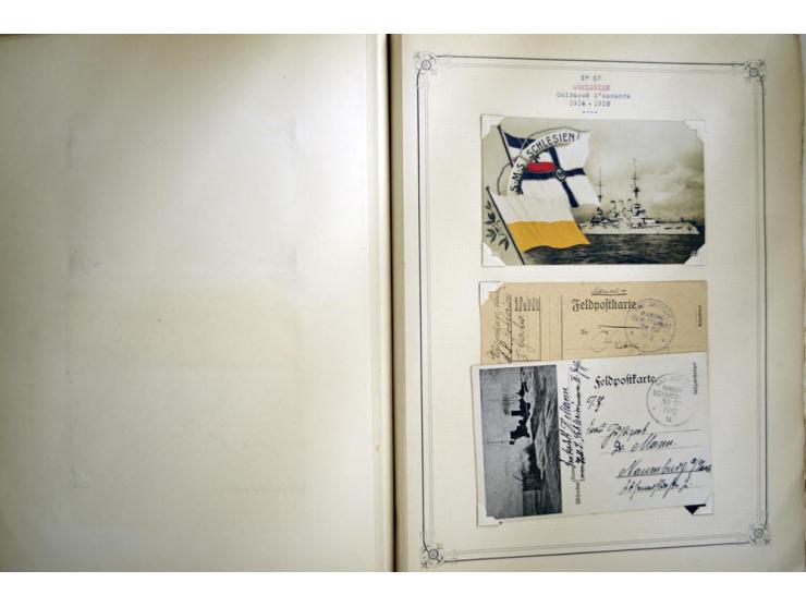 1914/1918, interessante Sammlung mit ca. 380 Briefen und Karten auf Albenblättern mit frz. Beschriftung, dabei bessere Nummer