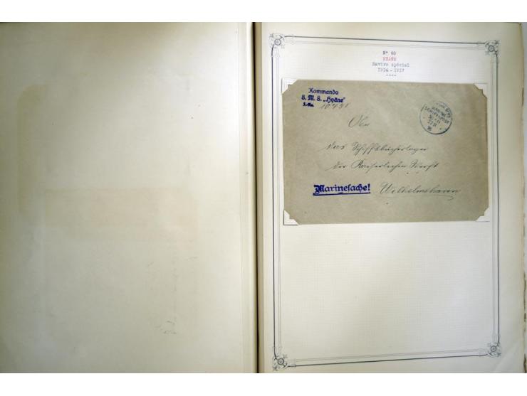 1914/1918, interessante Sammlung mit ca. 380 Briefen und Karten auf Albenblättern mit frz. Beschriftung, dabei bessere Nummer
