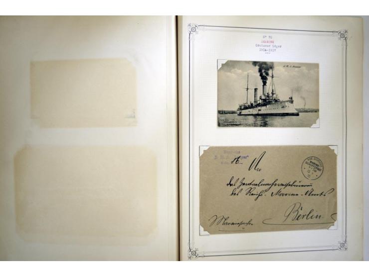 1914/1918, interessante Sammlung mit ca. 380 Briefen und Karten auf Albenblättern mit frz. Beschriftung, dabei bessere Nummer