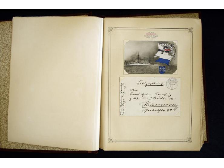 1914/1918, interessante Sammlung mit ca. 380 Briefen und Karten auf Albenblättern mit frz. Beschriftung, dabei bessere Nummer