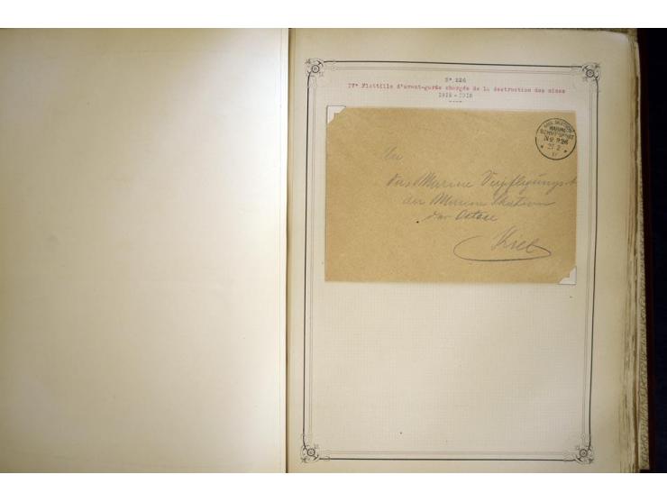 1914/1918, interessante Sammlung mit ca. 380 Briefen und Karten auf Albenblättern mit frz. Beschriftung, dabei bessere Nummer