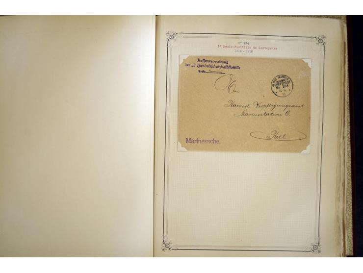1914/1918, interessante Sammlung mit ca. 380 Briefen und Karten auf Albenblättern mit frz. Beschriftung, dabei bessere Nummer