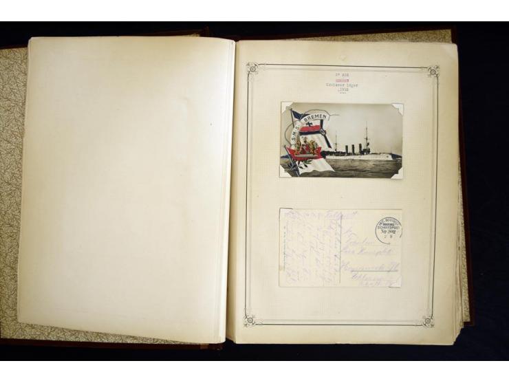 1914/1918, interessante Sammlung mit ca. 380 Briefen und Karten auf Albenblättern mit frz. Beschriftung, dabei bessere Nummer