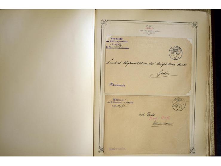 1914/1918, interessante Sammlung mit ca. 380 Briefen und Karten auf Albenblättern mit frz. Beschriftung, dabei bessere Nummer