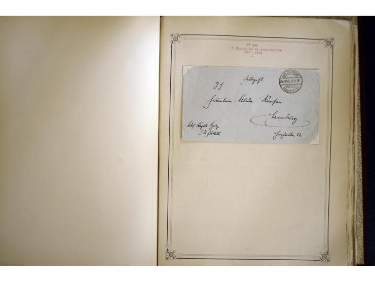 1914/1918, interessante Sammlung mit ca. 380 Briefen und Karten auf Albenblättern mit frz. Beschriftung, dabei bessere Nummer