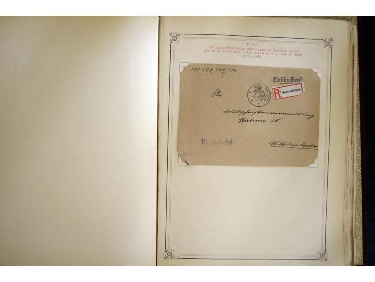 1914/1918, interessante Sammlung mit ca. 380 Briefen und Karten auf Albenblättern mit frz. Beschriftung, dabei bessere Nummer