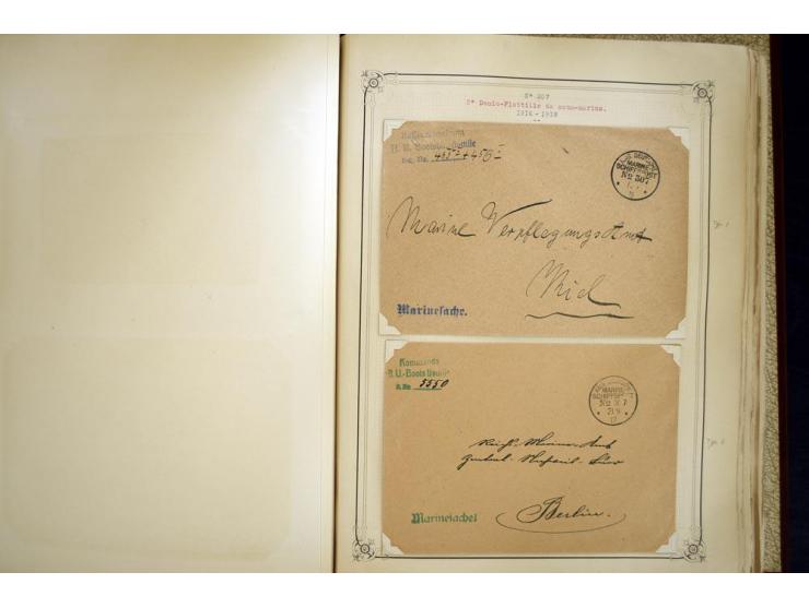 1914/1918, interessante Sammlung mit ca. 380 Briefen und Karten auf Albenblättern mit frz. Beschriftung, dabei bessere Nummer