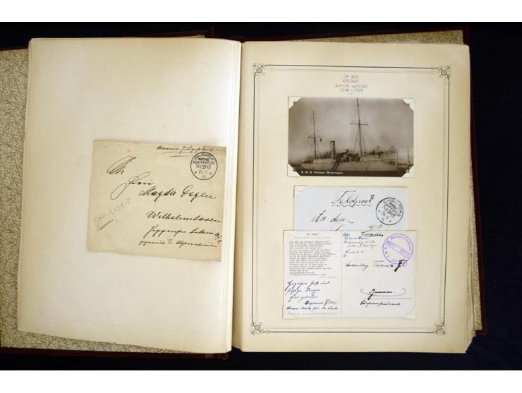 1914/1918, interessante Sammlung mit ca. 380 Briefen und Karten auf Albenblättern mit frz. Beschriftung, dabei bessere Nummer