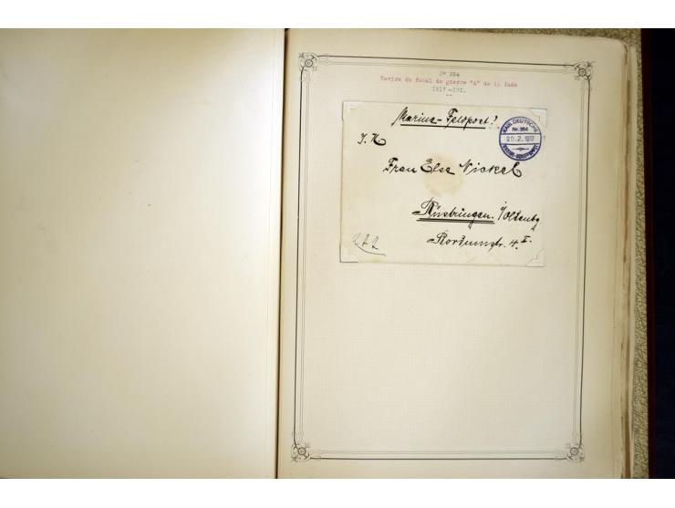 1914/1918, interessante Sammlung mit ca. 380 Briefen und Karten auf Albenblättern mit frz. Beschriftung, dabei bessere Nummer